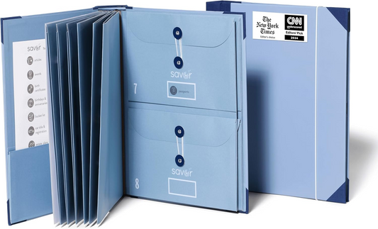 2025 Edition The Folio⢠Document Organizer | Custom Dyed Cloth-Bound Expanding File for Important Papers, Passports, Birth Certificates & More | Ideal for Home Organization & Graduation Gift