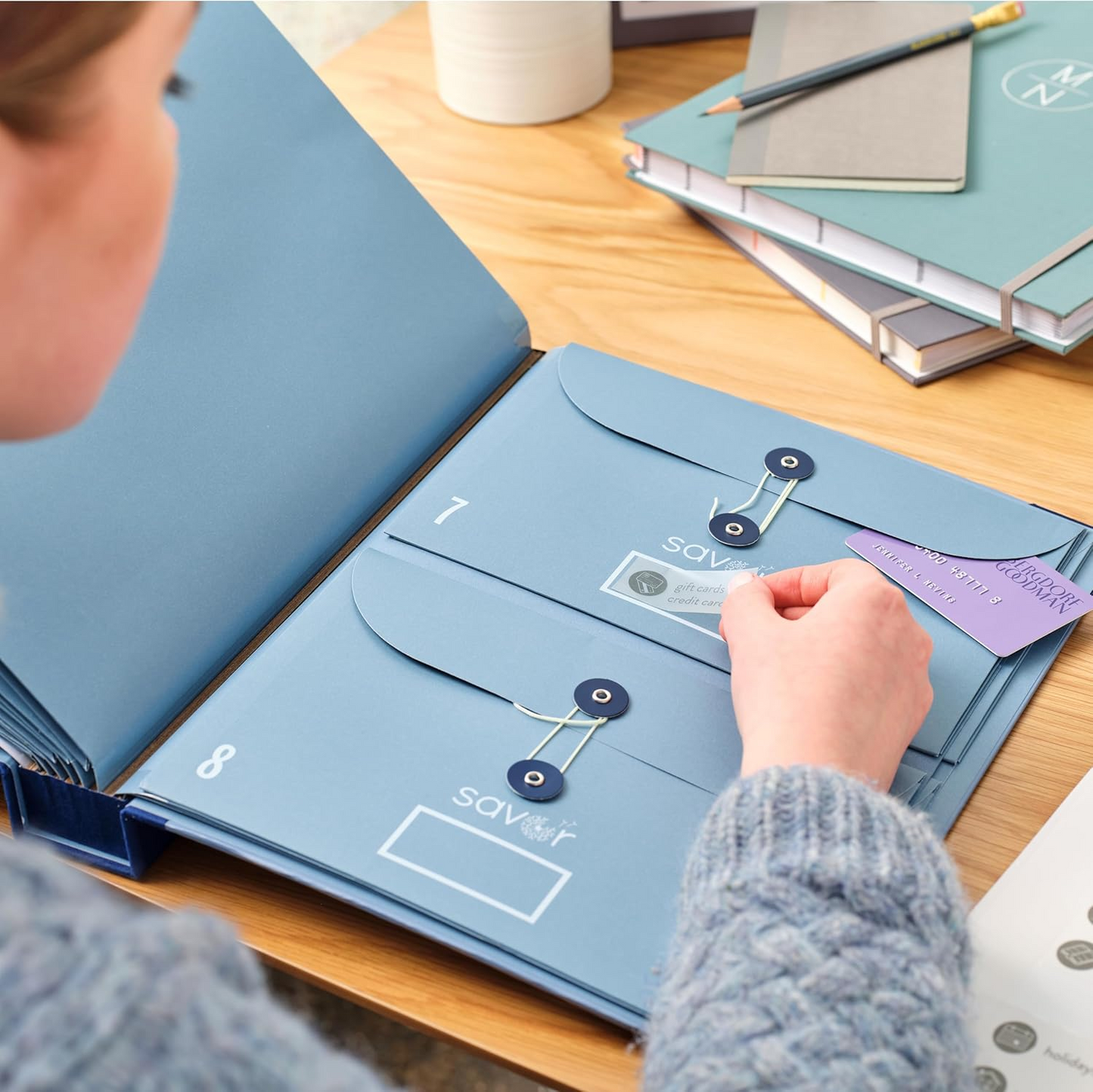 2025 Edition The Folio™ Document Organizer | Custom Dyed Cloth-Bound Expanding File for Important Papers, Passports, Birth Certificates & More | Ideal for Home Organization & Graduation Gift