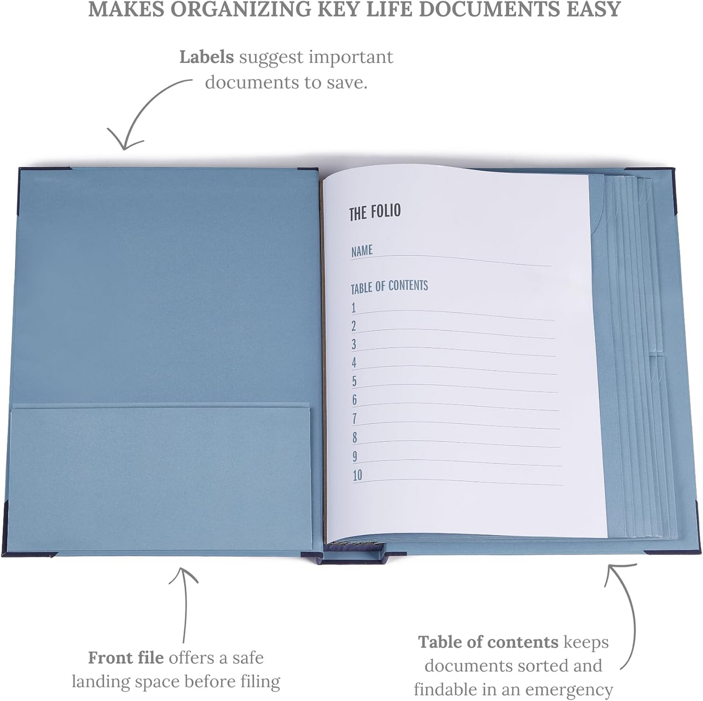 2025 Edition The Folio™ Document Organizer | Custom Dyed Cloth-Bound Expanding File for Important Papers, Passports, Birth Certificates & More | Ideal for Home Organization & Graduation Gift